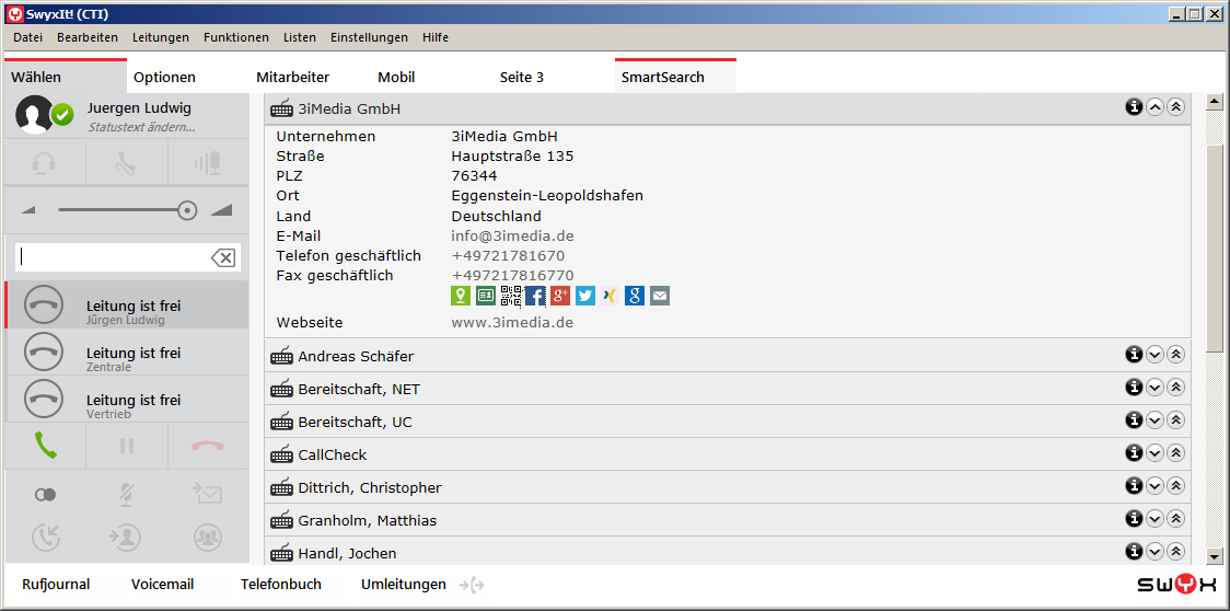 SmartSearch im SwyxIt!